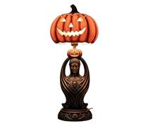 Halloween Horror Themed Pumpkin Lights, halloween lantern, Gothic Novelty Skull Night, Uniquely Designed Resin Pumpkin Lantern, Lantern Halloween Ornaments (B)