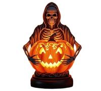 Halloween Horror Themed Pumpkin Lights, halloween lantern, Gothic Novelty Skull Night, Uniquely Designed Resin Pumpkin Lantern, Lantern Halloween Ornaments (D)