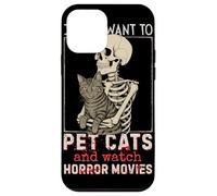 Halloween I Just Want To Pet Cats And Watch Horror Movies Custodia per iPhone 12 mini