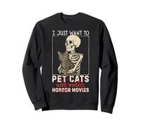 Halloween I Just Want To Pet Cats And Watch Horror Movies Felpa