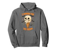 Halloween I Scream per Ice Cream Cone Skull Felpa con Cappuccio