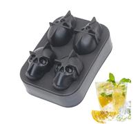 Halloween Ice Tray - Silicone Skull Cube Mold, Reusable Skull Ice Cubes Maker for Coffee Juice Drinks | Flexible Silicone Freezer Mold for Bar Kitchen Beverage Chilling Halloween Parties