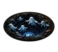 Halloween Illusion Rug 60x60cm Spooky Optical Effect Carpet Polyester