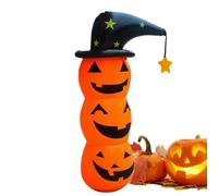 Halloween Inflatable - 4FT Cute Pumpkin Witch Hat, Lighted Decor, Orange