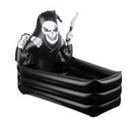 Halloween Inflatable Coolers - 35 Inch Coffin Shaped Large Capacity Beverage Ice Cooler | Inflatable Drink Tub Party Decoration | Portable Drink Cooler For Themed Pool Party Backyard BBQ Camping Outdo