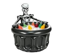 Halloween Inflatable Coolers - Black Skeleton Leak Proof Ice Buffet Bar | Black Skeleton Shape Beverage Container Inflatable Ice Serving Bar for Beverage Buffet Party Birthday Indoor Outdoor Garden