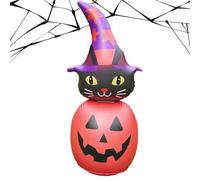 Halloween Inflatable Ghost, Pumpkin Cat Blow Up, LED Lighted Yard Decor, Spooky Outdoor Display, Quick Inflate Design, Garden, Patio, Lawn, Porch, Holiday, Decoration, 45.28 inches