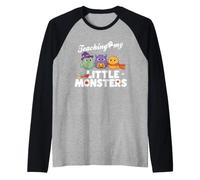 Halloween Insegnante Insegnante I Miei Piccoli Mostri Maglia con Maniche Raglan