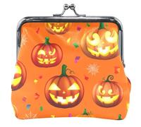 Halloween Jack Lanterna Zucche Portamonete In Pelle Delle Donne Fibbia Bacio Blocco Cambiamento Titolare Del Sacchetto