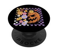 Halloween Jack-o-Lantern Con dama E Fiori PopSockets PopGrip Adesivo