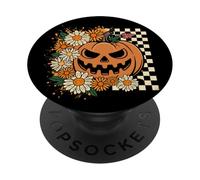 Halloween Jack-o-Lantern Con dama E Fiori PopSockets PopGrip Adesivo