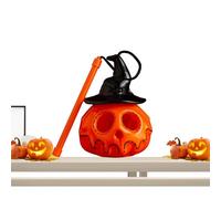 Halloween Jack-O-Lantern, Decorative Skeleton Pumpkin, Light-Up Lantern Decor, Spooky Festive Accent Piece, Sturdy Holiday Display, Ideal for Porch, Fireplace, Living Room, Patio, Yard, Bedroom