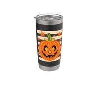 Halloween Jack O Lantern Pumpkin Spooky Season Bicchiere termico in acciaio inox doppia parete