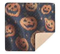 Halloween Jack - O - Lanterna in tessuto antiscivolo per bambini, per interni ed esterni, accogliente, traspirante, per pancia e gattonare, per neonati, neonati, neonati, bambini, 127 x 127 cm