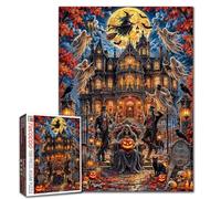 Halloween Jigsaw Puzzles 1000 pezzi per adulti, famiglie (Skeleton Gentlemen,Ghosts,Glowing Jack-o'-Lanterns) Pieces Fit Together Perfectly 19.7''x27.6''inch Frameable Festival Puzzle Art