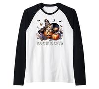 Halloween Kitten Is Too Cute To Spook Bats for Cat Mom Maglia con Maniche Raglan