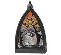 Halloween Lamp Decoration, Spooky Led Lantern Tabletop Accent, Festive Centerpiece Light Seasonal Setup, Best Indoor Outdoor Decor for Desk Fireplace Bookshelf Garden Porch Party
