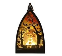 Halloween Lamp, Spooky LED Lantern, Tabletop Centerpiece Decor, Flickering Light Effect, Battery Powered, Vintage Look, Compact Design, Festive Touch, Perfect for Desk, Fireplace, Garden, 9.4x5x16.2cm