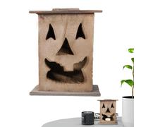 Halloween Lantern - Handcrafted Wooden Ghost Lantern In Retro Style, Decorative Haunted House Light Decoration For Party And Home | Creative Halloween Table Lant.ern, Spooky Decoration