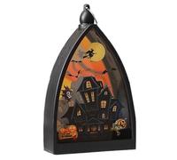 Halloween Lantern, Led Vintage Lantern, 6.38 Inches Compact Yet Eye-Catching, Pumpkin Skeleton Lamp for Home Decor, Indoor Outdoor Yard Patio Garden Fireplace Farmhouse, Living Room, Decorations