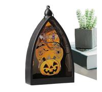 Halloween Lantern, Led Vintage Lantern, 6.38 Inches Compact Yet Eye-Catching, Pumpkin Skeleton Lamp for Home Decor, Indoor Outdoor Yard Patio Garden Fireplace Farmhouse, Living Room, Decorations