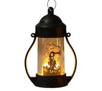Halloween Lantern, Pumpkin Decor LED Lights, 2,68 x 6,3 Inches Battery Operated Set, Warm Flickering Glow Effect, Spooky Accent for Home Living Room Bedroom Porch Garden Decor