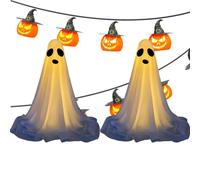 Halloween LED Ghosts Light Oversize Bianco Tessuto Esterno | Decorazioni per la casa di Halloween Decorazioni per feste di Halloween per stanze Cortili Case infestate Indoor Outdoor