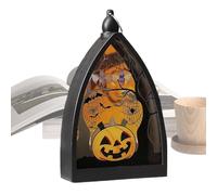 Halloween Led Lamp, Spooky Lantern Decor, 3.7x1.97in Tabletop Centerpiece Light, Flickering Effect, Pumpkin Halloween Lamps for Home, Indoor, Outdoor, Desk, Fireplace, Party