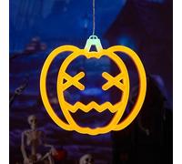 Halloween LED neon zucca lampada-USB/alimentato a batteria lampada in plastica decorazione per il portico della finestra della festa interna (luce arancione classica)