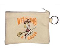 Halloween Let's Get Spooky Witching A'round Kinky Witch portachiavi portamonete beige, Beige, Taglia unica