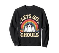 Halloween Lets Go Ghouls Ghost Retro Costume Donna Ragazza Bambini Felpa