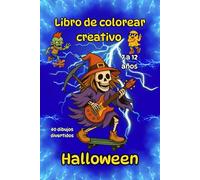 Halloween. Libro de colorear creativo para niños de 7 a 12 años - 40 dibujos divertidos: Libro de colorear para niños . Cada dibujo en una página ... lápices de colores, rotuladores y acuarelas.