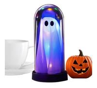 Halloween Light Up Ghost, Spooky Ghost Decor, 3,74 x 7,48 pollici, Eerie Glowing Decoration, Creepy Desktop Ornament for Party Mantels Kitchen Dining Tables Escape Room Indoor Festival Use