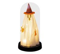 Halloween Light Up Ghost, Spooky Table Decor Lighted Ghost In Glass Cloche, 8.27x4.33 Inches Horror Desktop Ornament, Eerie Home Accents for Kitchen, Escape Room, Party, Bedroom, Festival