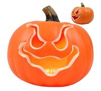 Halloween Light Up Pumpkins da 9 pollici di plastica Pumpkins Halloween con batteria a faccia spettrale operata per il favore della festa della casa per la casa.