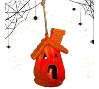 Halloween Lighted Haunted House, Lighting Spook Village Home, Pumpkin Gothic Ornament, Spooky Illuminated Decor, 3.15x2.56x4.33 Inches, Ideal for Party Home Hallway Holiday Bedroom Display