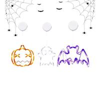 Halloween Lights, Suction Cup Pumpkin Lamps, 3-Piece Festive Light Set, Spooky Decorative Illumination, Compact Ideal for Home, Yard, Bedroom, School, Café, Porch, Patio, and Classroom Use