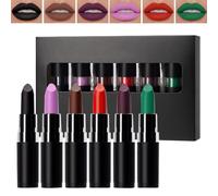 Halloween Lipstick, Black Lip Color, Dark Makeup Stick with Buildable Pigment, Long Lasting Gothic Lipstick Set, Mouth Cosmetic for Party Travel Festival, Multicolor