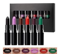 Halloween Lipstick Set, Dark Black Lip Color, 3,2 x 0,87 Inches Tube Buildable Lightweight Formula, Matte Makeup Gift for Girlfriend, Wife, Daughter, Friend, Family and Travel