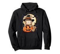 Halloween Llama Strega Cappello Zucca spettrale Felpa con Cappuccio