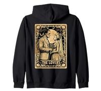 Halloween Lovers Tarot Card Frankenstein Bride Monster Funny Felpa con Cappuccio