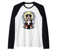 Halloween Luna Mano Zombie Bernese Mountain Dog Berner Maglia con Maniche Raglan