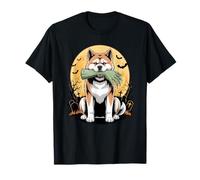Halloween Luna Zombie Mano Japanese Akita Inu Maglietta
