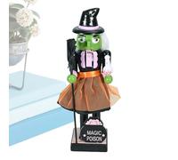 Halloween Madera Cascanueces - Décoration Espeluznante | Figurine Artisanale | Temático para Hogar, Diseño Terrorífico, Ideal para Fiestas, Hecho A Mano, Complemento Perfecto Paraa Otoño Y Hall