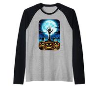 Halloween Mano Zombie nel Cimitero Maglia con Maniche Raglan