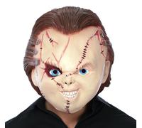 HALLOWEEN MASCHERA IN LATTICE BAMBOLA ASSASSINA KILLER DOLL CHUCKY LATEX MASK