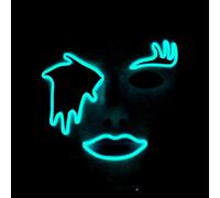Halloween Maschera, LED Luminous Maschera Halloween Terror Maschera Halloween Festa Gioco di ruolo Halloween Costume Ballo Carnevale Regalo (Blu ghiaccio)