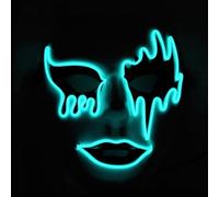 Halloween Maschera, LED Luminous Maschera Halloween Terror Maschera Halloween Festa Gioco di ruolo Halloween Costume Ballo Carnevale Regalo (Blu ghiaccio)