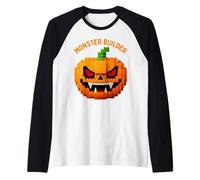 Halloween Master Builder Zucca Bambini Building Blocks Mattone Maglia con Maniche Raglan