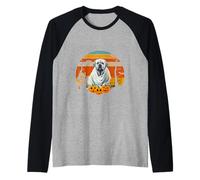 Halloween Mastiff Dog Spooky Ghost Pumpkin Haunted House Maglia con Maniche Raglan